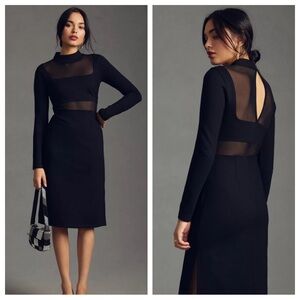 Anthropologie Maeve Sheer Side-Slit Dress NWOT